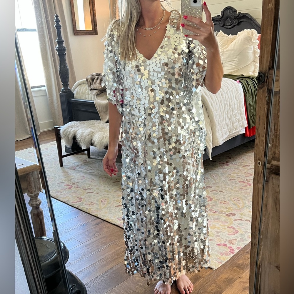 Sequin Caftan Dress